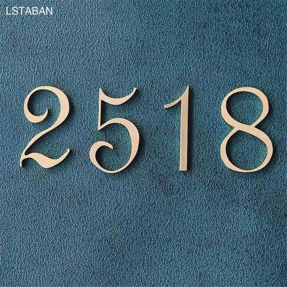 Nordic Retro Brass Address Numbers - Antique Copper House Number Signs