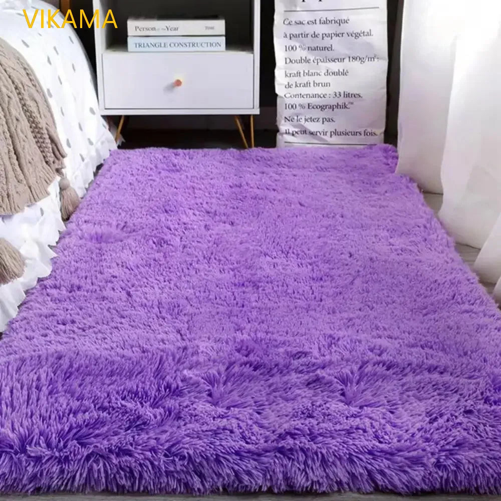 Silk Wool Solid Color Rug - Luxury Non-Slip Washable Mat