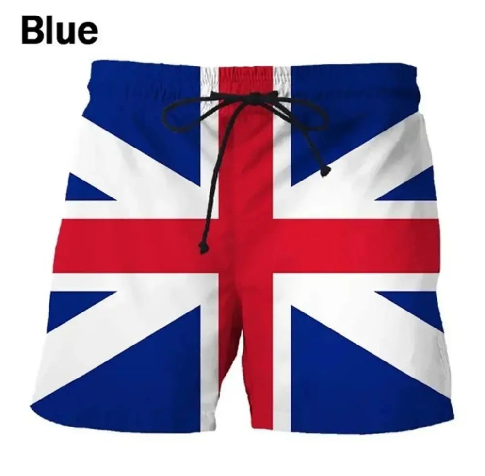 Shorts de playa con bandera patriótica - Bañadores estampados en 3D para hombres y niños
