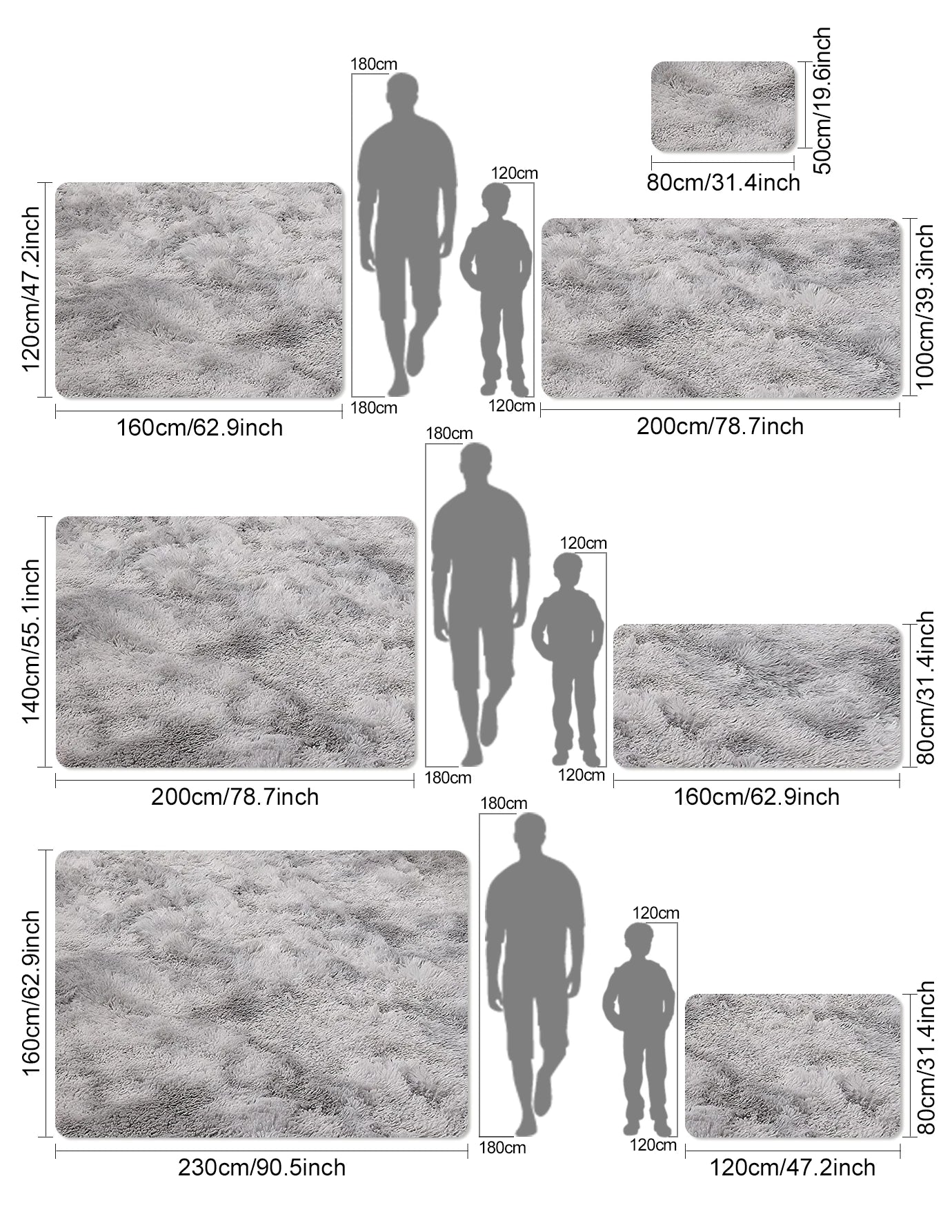 Tie-Dye Fluffy Carpets - Warm Plush Floor Mats for Kids
