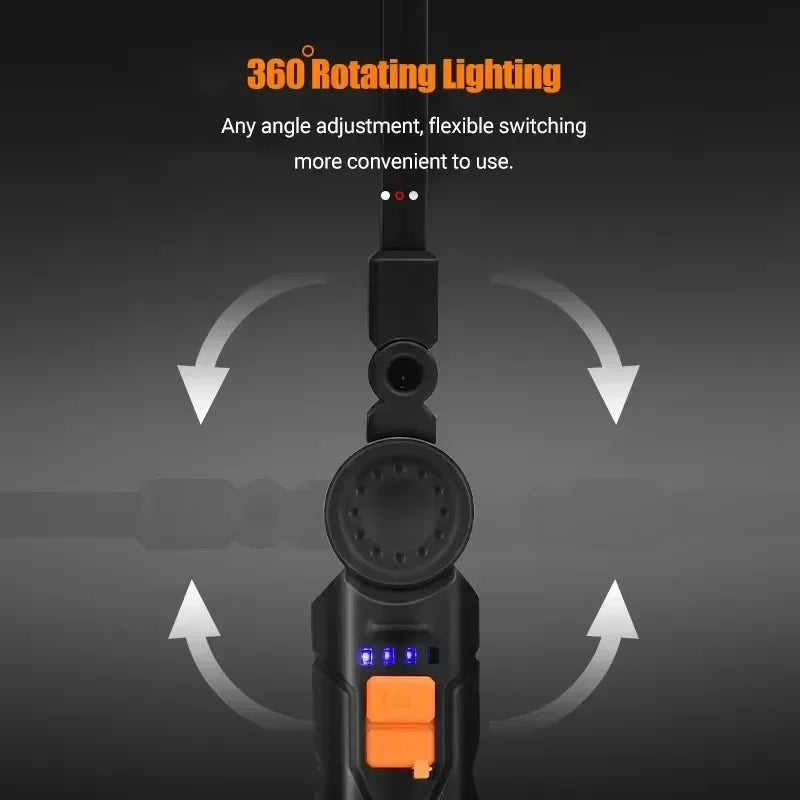 Rechargeable LED Flashlight - Waterproof Work Light with Magnet