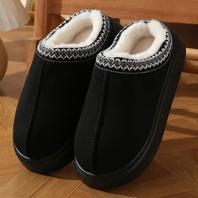 Cozy Fluffy Platform Slippers - Warm Indoor Unisex Shoes
