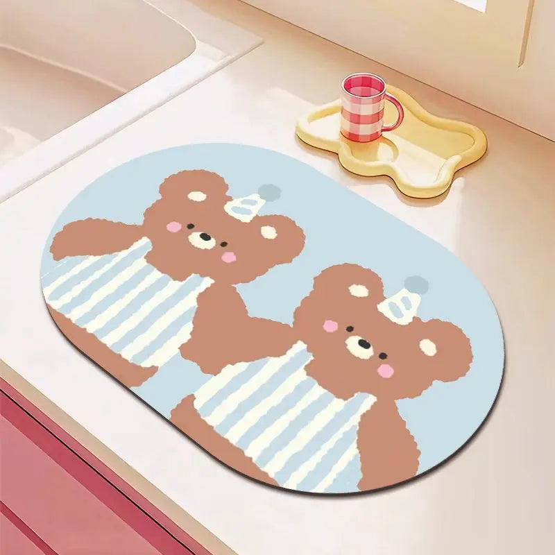 Kitchen Water Draining Mat - Heat-Resistant Quick-Dry Table Mat