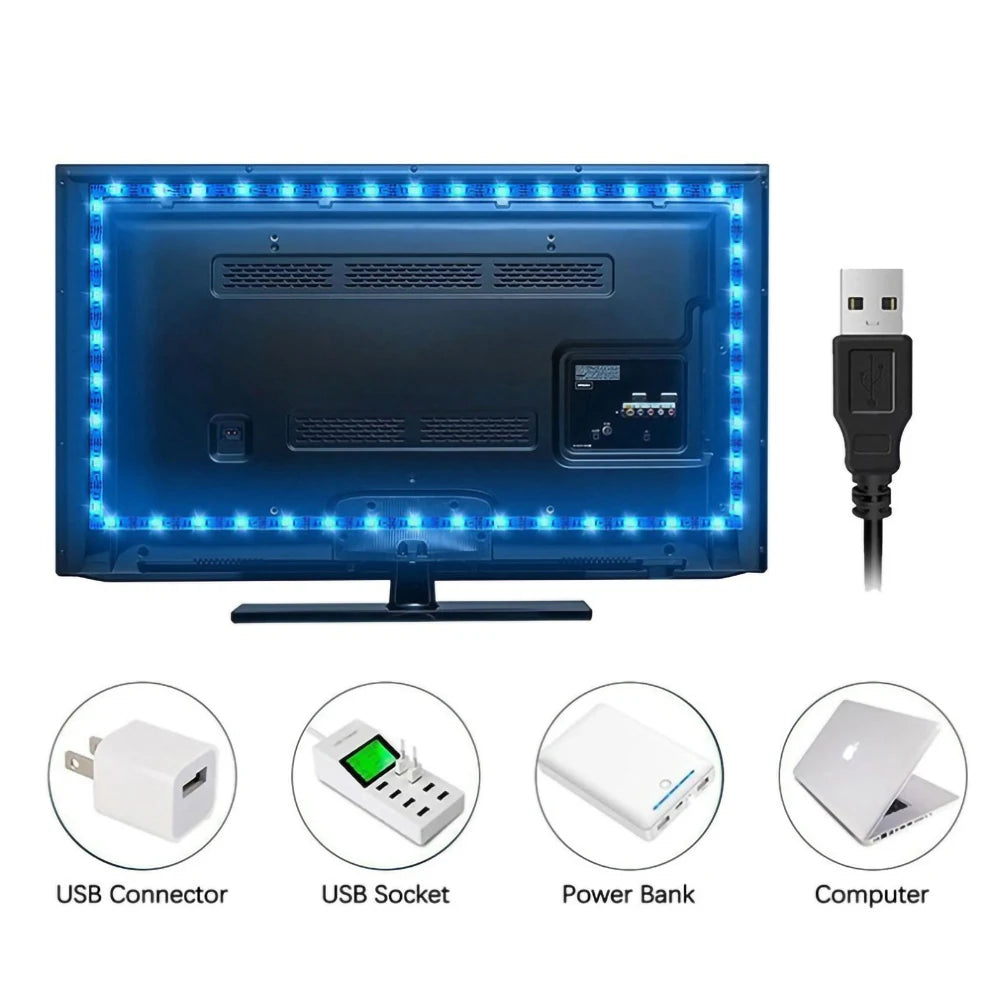 5M USB LED Strip Lights - Aesthetic Room Decor & Ambient Lighting