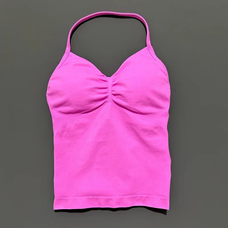 Impact Longline Strappy Sports Bra - Open Back Yoga Tank Top