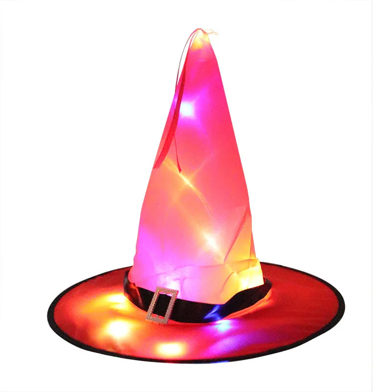 LED Halloween Witch Hat - Flashing Light Starry Sky Decoration