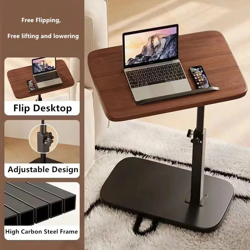 Adjustable C-Shaped Flip Sofa Side Table - Laptop Table