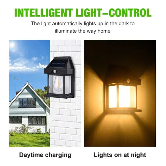 Solar-Powered Waterproof Outdoor Wall Light | Motion Sensor - Bascora