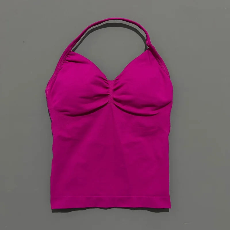 Impact Longline Strappy Sports Bra - Open Back Yoga Tank Top