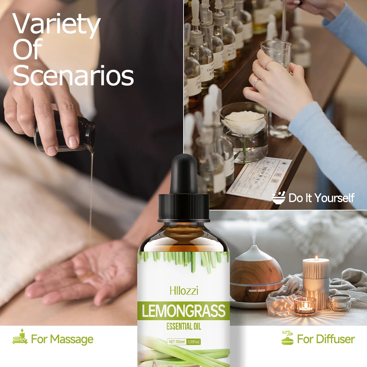 Lemongrass Essential Oil - Hair & Skin Care Massage Treatment