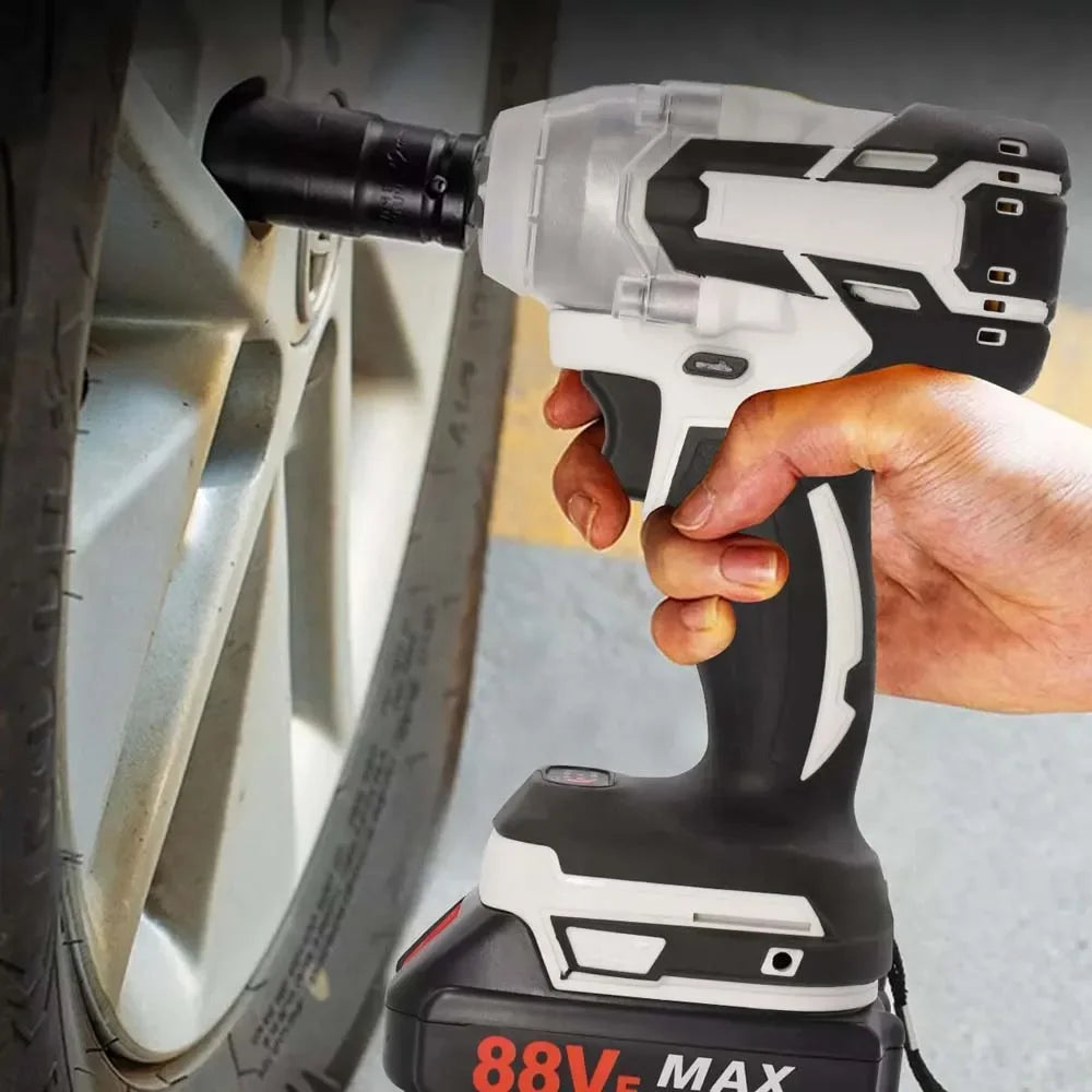 1000Nm 21V Cordless Electric Impact Wrench with 2 Batteries