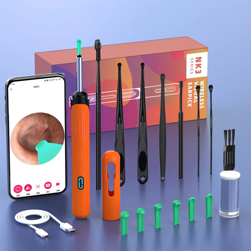 WiFi Ear Cleaner Camera - 6 LED Lights 3.6mm HD Video Otoscope