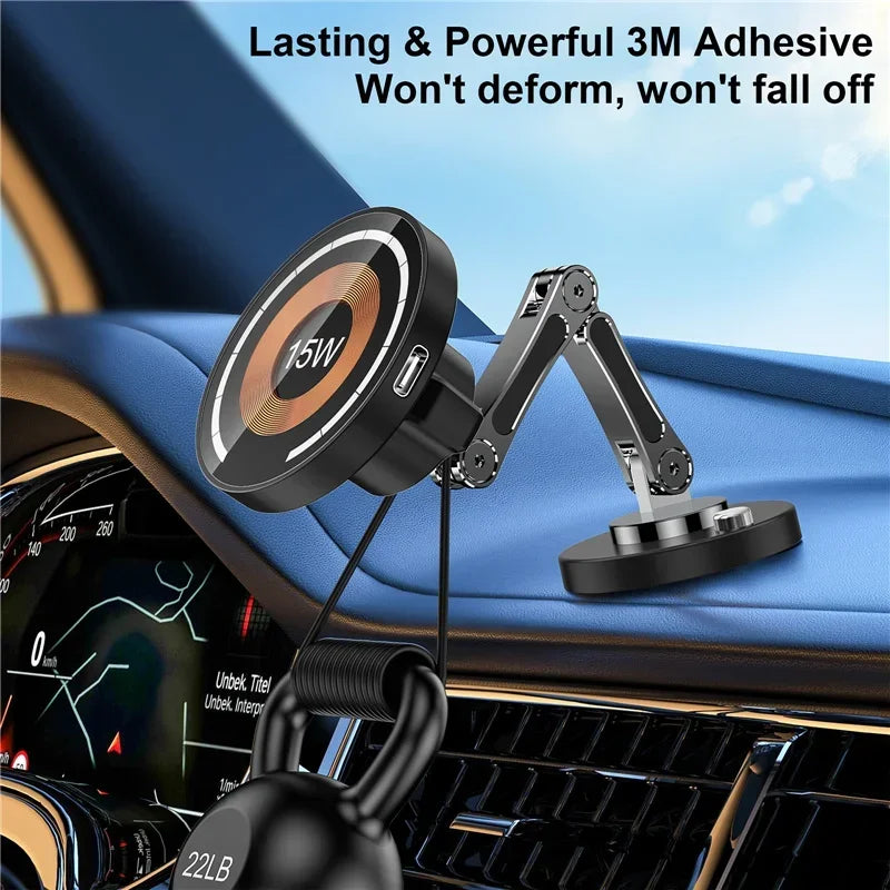 Magnetic Car Wireless Charger Stand - iPhone 15/14/13/12 Mount