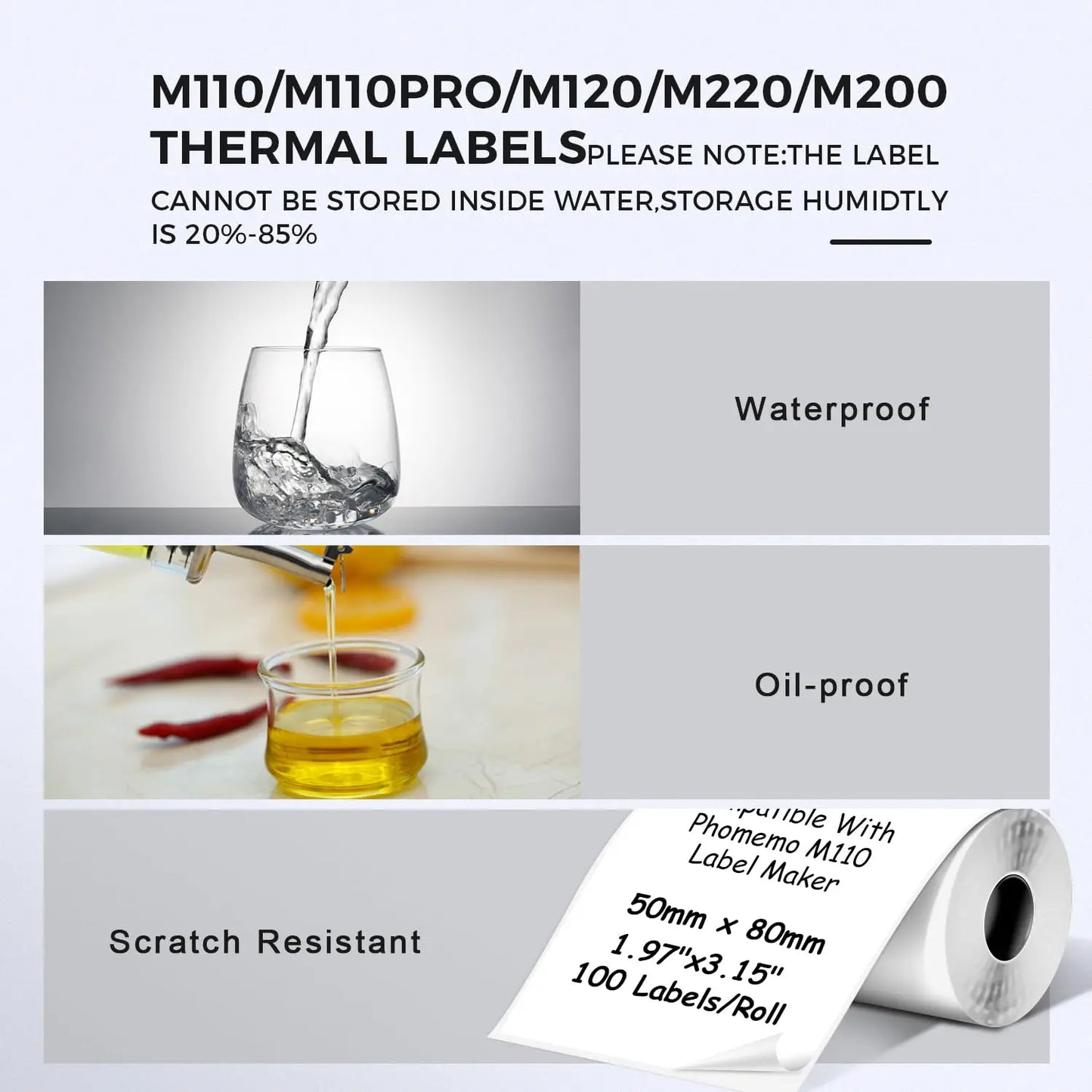 Circle Thermal Paper Stickers - Printer Compatible Labels