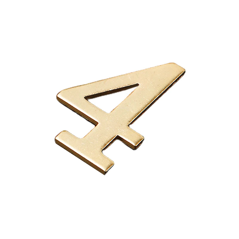Golden Metal Door Numbers with Magnets - 7x4cm Address Labels