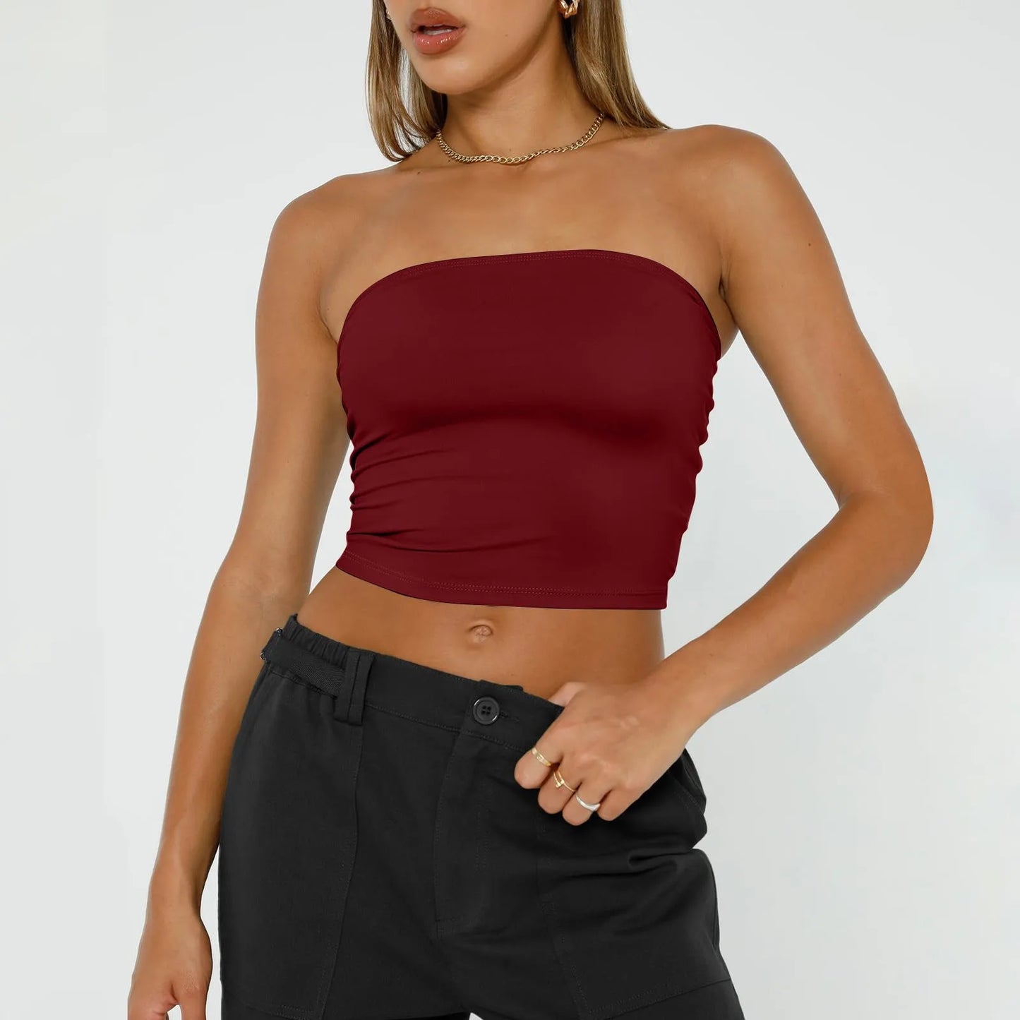 Women's Soft Breathable Bustier - Cotton Spandex Tube Top