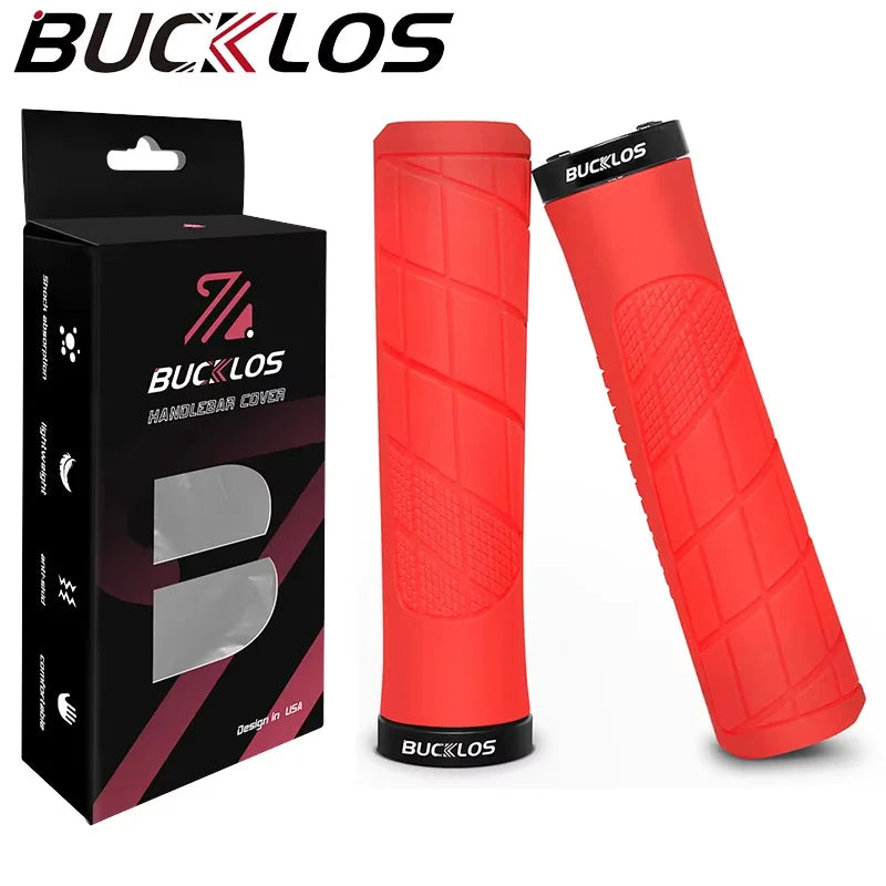 Bicycle Handlebar Grip - Rubber Shock Absorbing Lockable MTB
