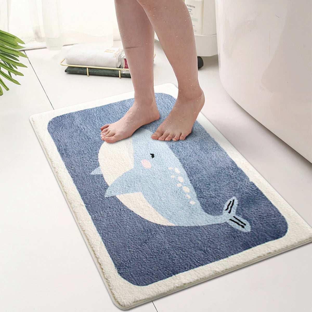 Thickened Cartoon Flannel Floor Mat - Non-Slip Bathroom Mat