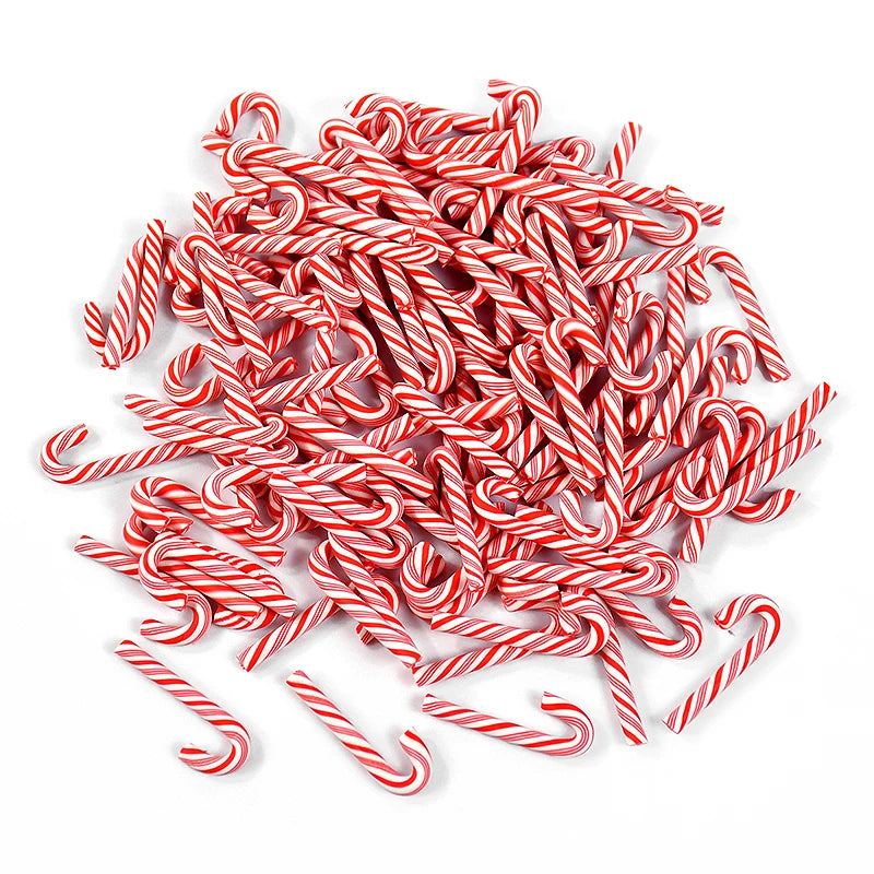 Mini Candy Cane Christmas Decoration - Red White Resin DIY Crafts