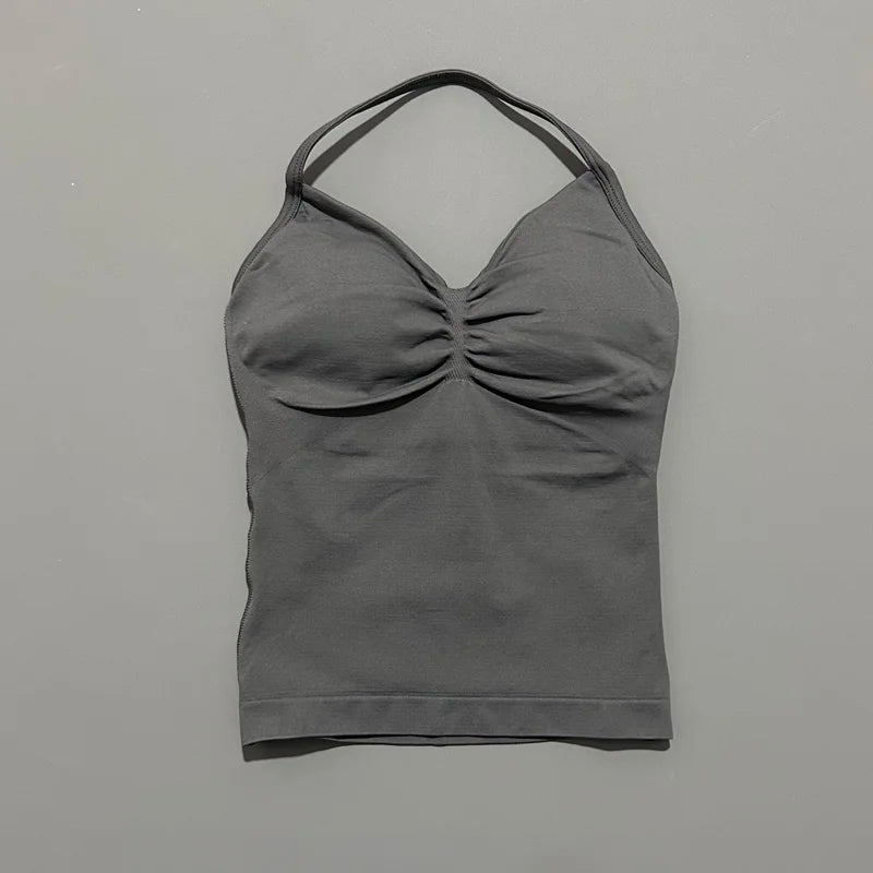 Impact Longline Strappy Sports Bra - Open Back Yoga Tank Top