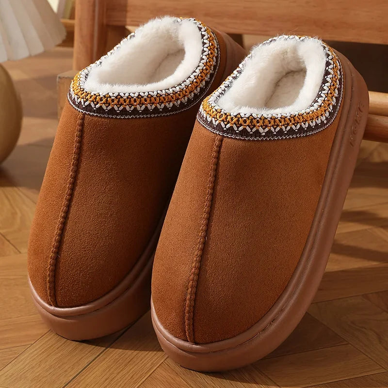 Cozy Fluffy Platform Slippers - Warm Indoor Unisex Shoes