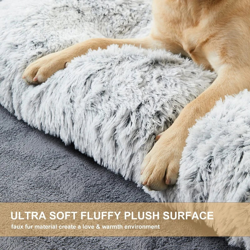Thick Soft Pet Bed Mat - Square Plush Cushion for Dogs & Cats
