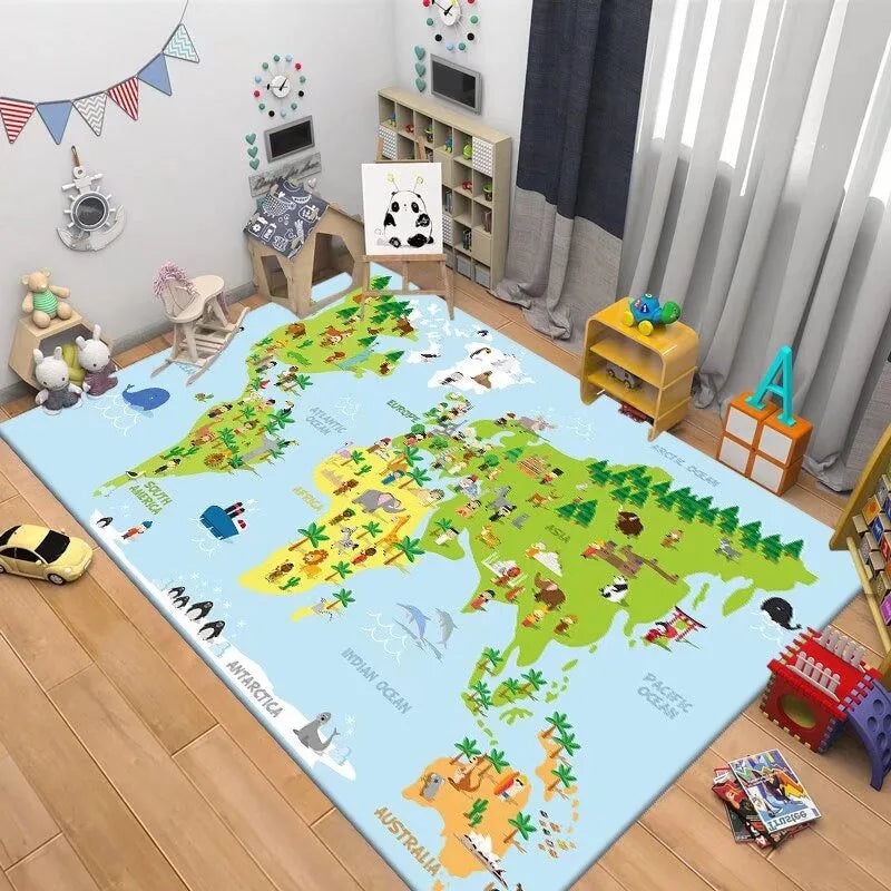 Traffic Road Kids Play Carpet - Interactive Game Room Rug