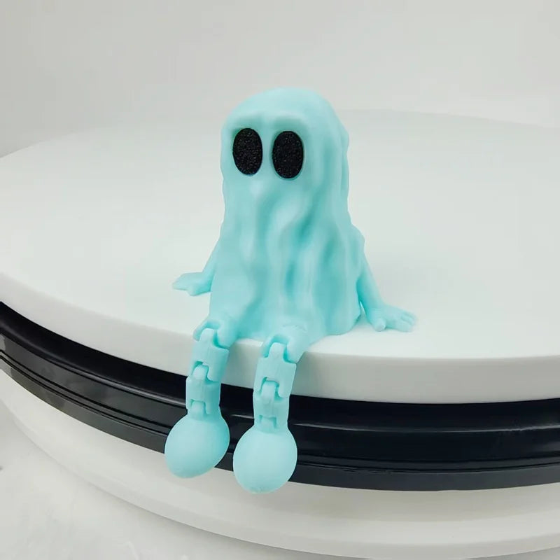3D Printed Halloween Ghost Ornament - Movable Fidget Toy