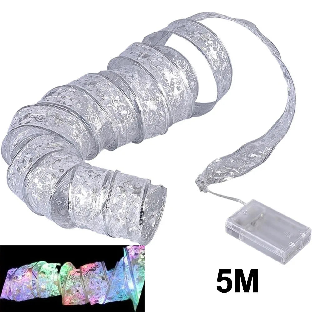 Christmas Ribbon Fairy Light - DIY Bows String Light