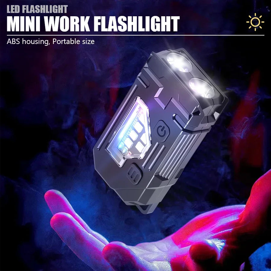 Mini USB Rechargeable LED Flashlight - Magnetic Emergency Light