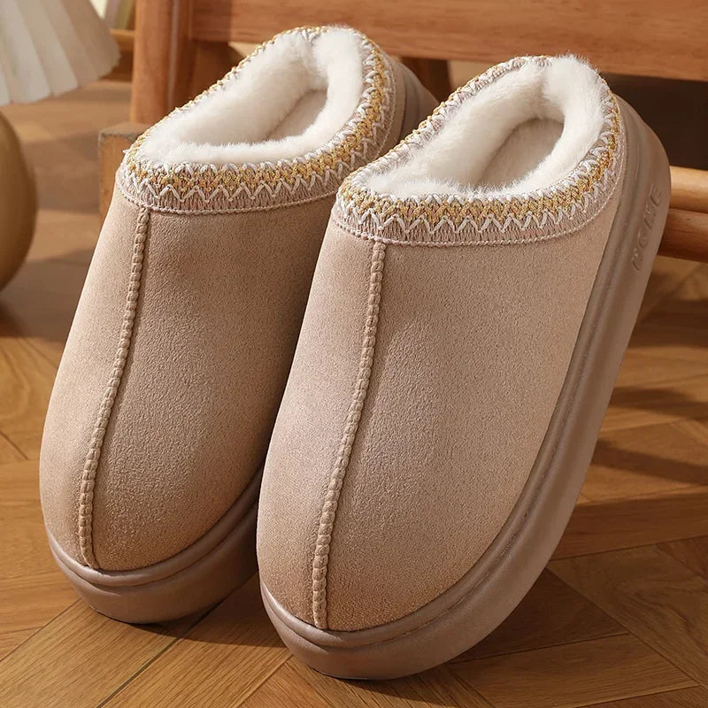 Cozy Fluffy Platform Slippers - Warm Indoor Unisex Shoes