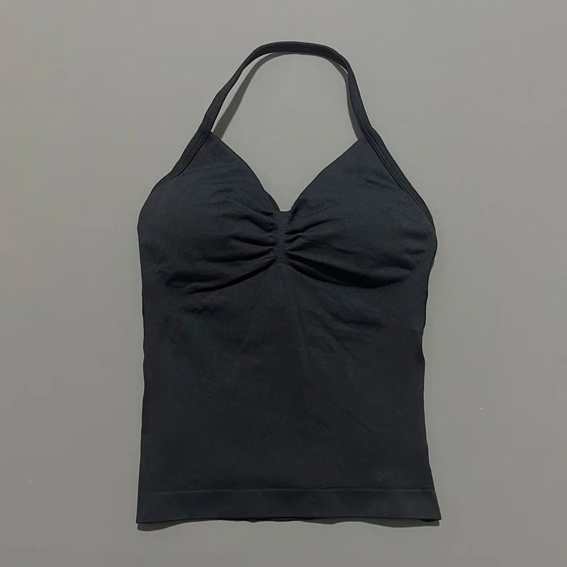 Impact Longline Strappy Sports Bra - Open Back Yoga Tank Top