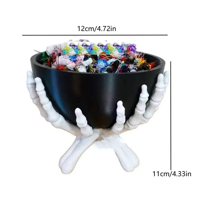 Halloween Candy Bowl - Gothic Skeleton Hands Storage Holder