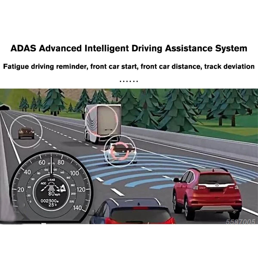 Cámara de salpicadero DVR ADAS LDWS para coche - Full HD 1080P