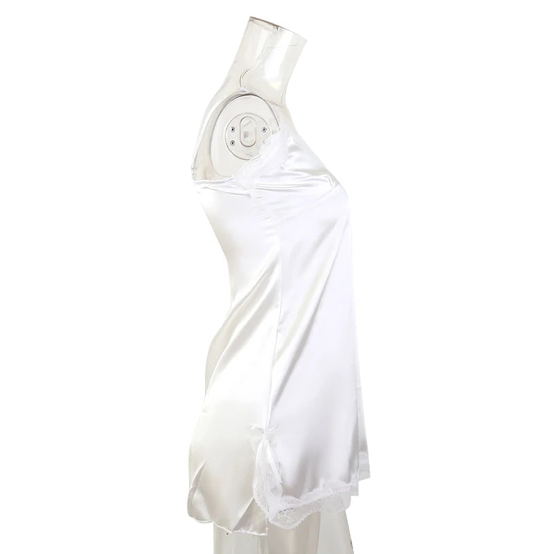 Women's Lace V-Neck Nightdress - Sleeveless Sleepwear