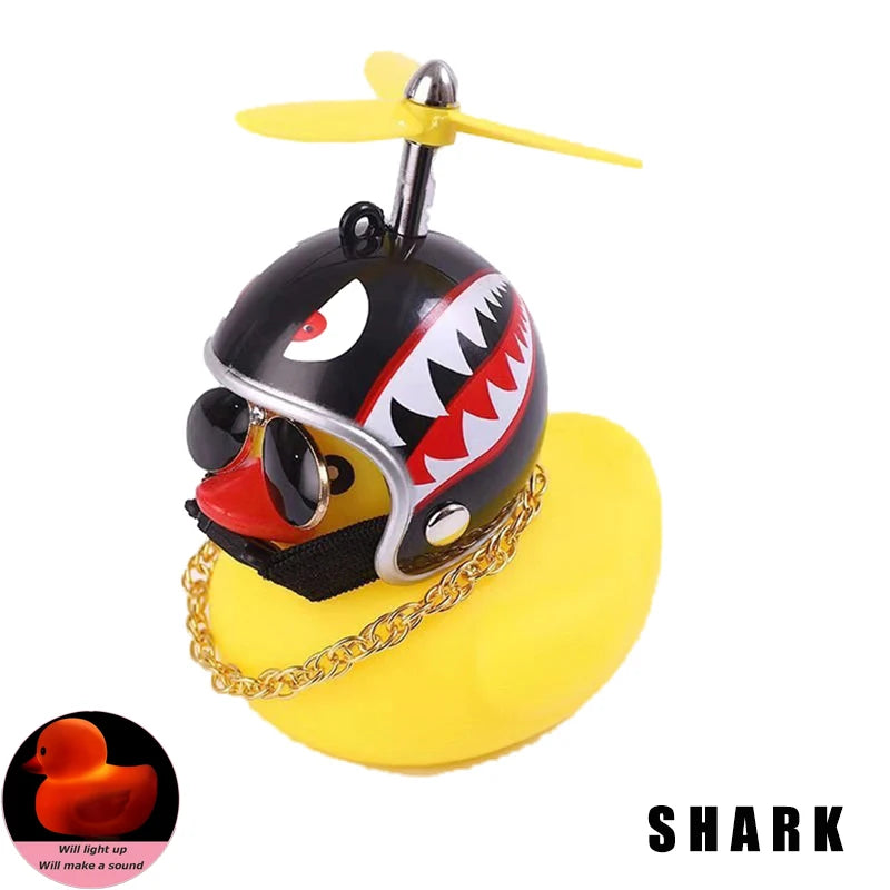 Rubber Yellow Duck Bike Bell with Lights - Kids Cute Horn