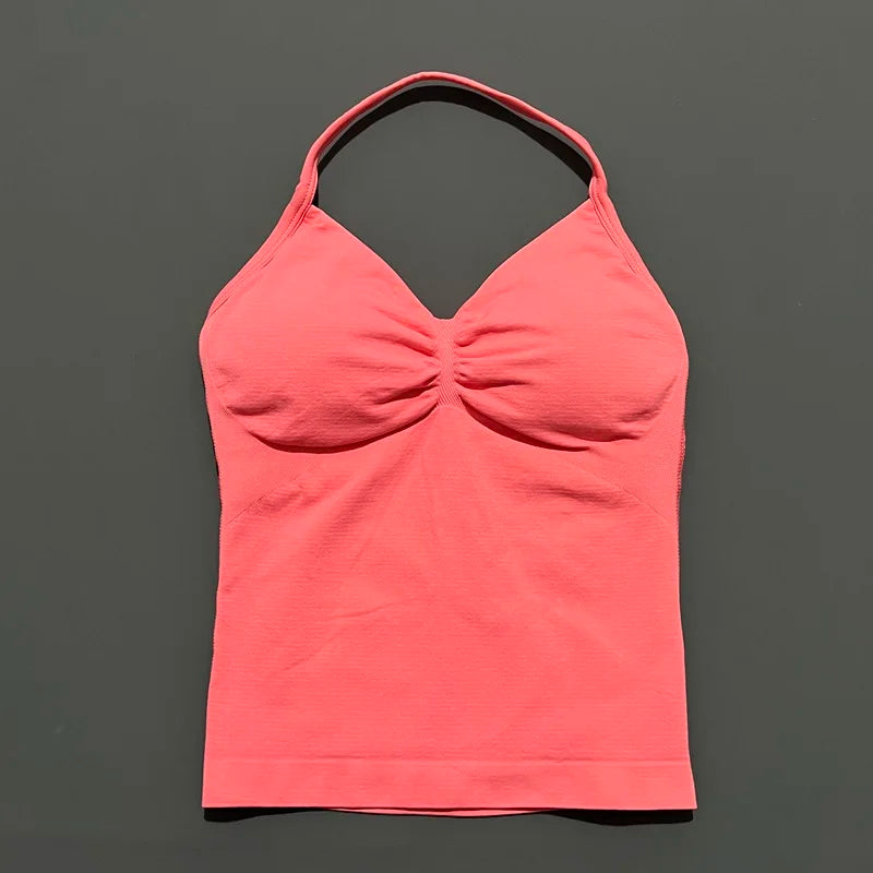 Impact Longline Strappy Sports Bra - Open Back Yoga Tank Top