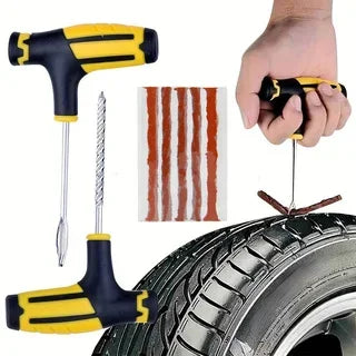 Car Tire Repair Kit - Tubeless Puncture Plug Tool Set