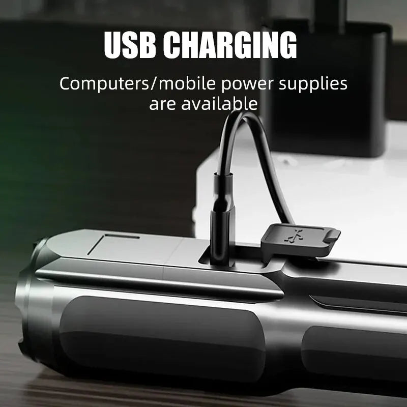 Tactical LED Flashlight - Rechargeable 100000 Lumen