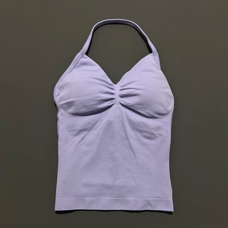 Impact Longline Strappy Sports Bra - Open Back Yoga Tank Top