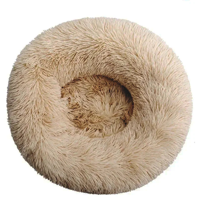 Round Plush Pet Bed - Super Soft for Large Dogs & Cats