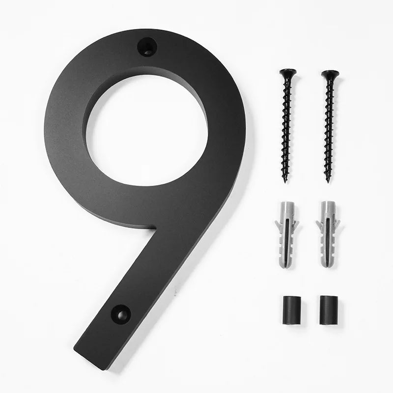 Large Floating House Numbers 6" - Black Acrylic Address Signs