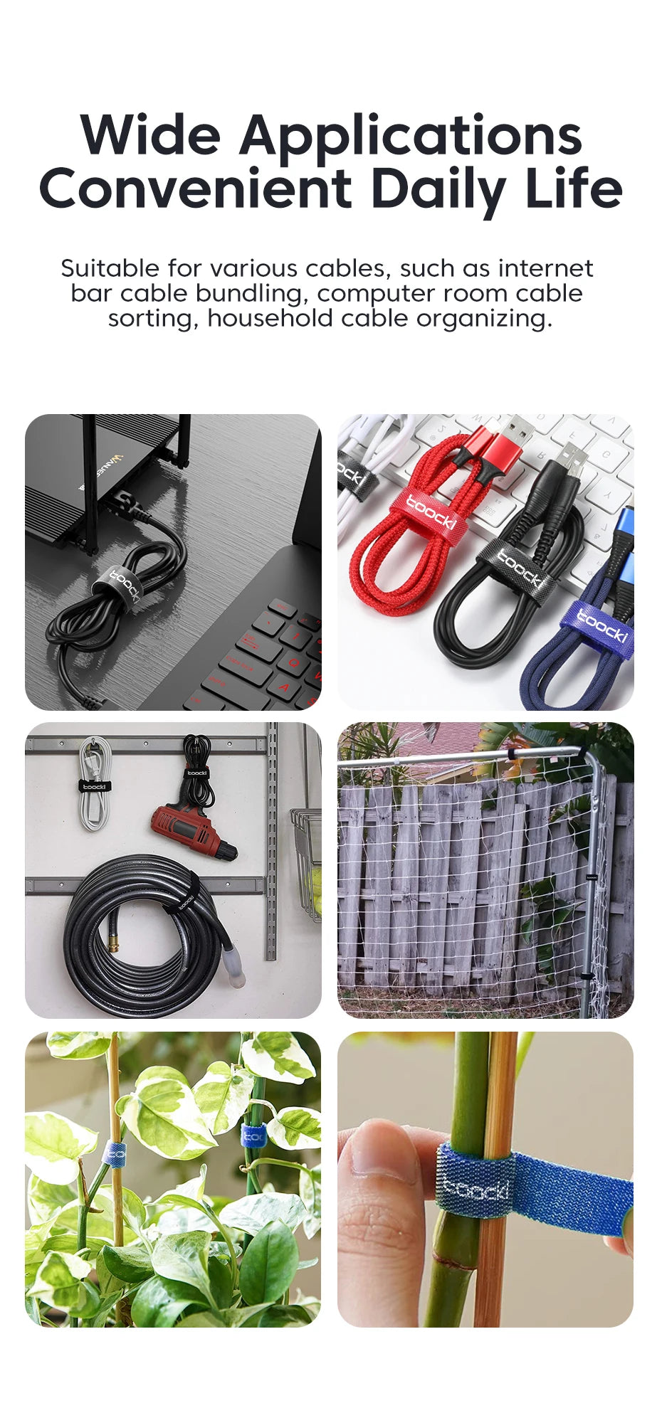 Cable Organizer - USB Cord Protector & Management Tape - Bascora