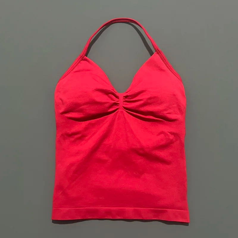 Impact Longline Strappy Sports Bra - Open Back Yoga Tank Top