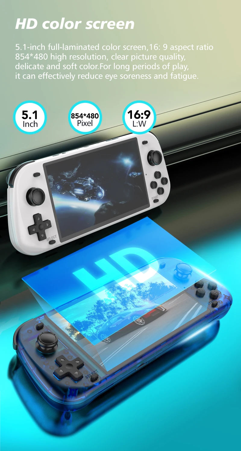 Large Screen Retro Handheld Game Console - Portable Gaming Device