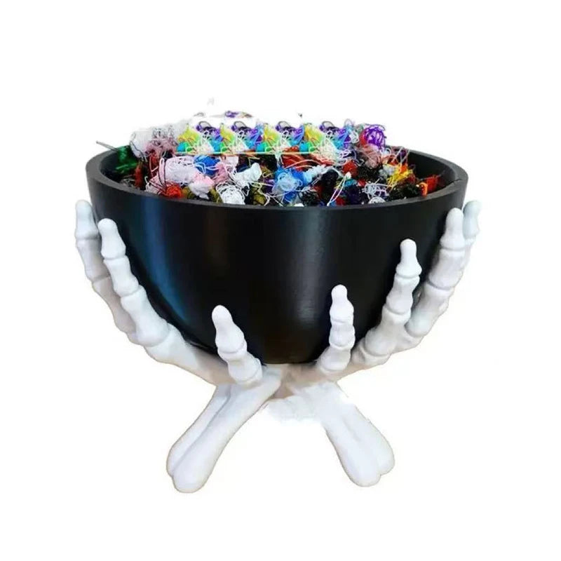 Halloween Candy Bowl - Gothic Skeleton Hands Storage Holder