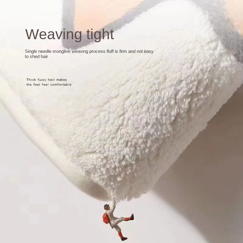 Close-up of a fluffy white pillow with text about its texture and comfort.