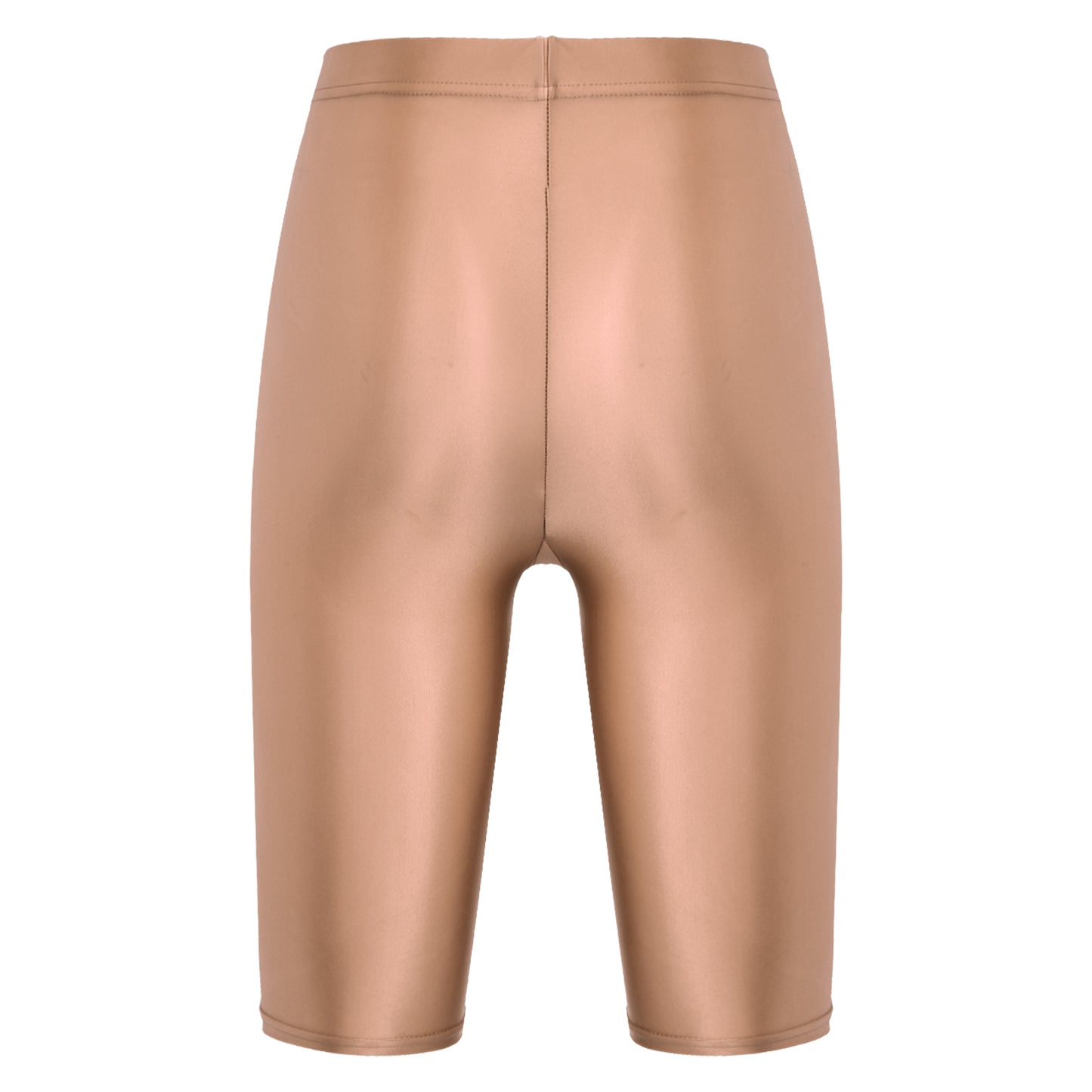 Women's High Waist Swim Shorts - Glossy Athletic Leggings Swimwear