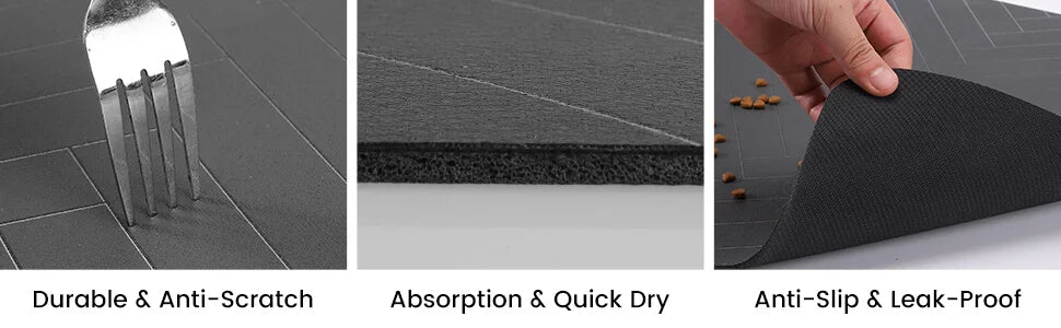 Tapis d'alimentation pour animaux de compagnie - Set de table absorbant et imperméable pour gamelles de nourriture et d'eau