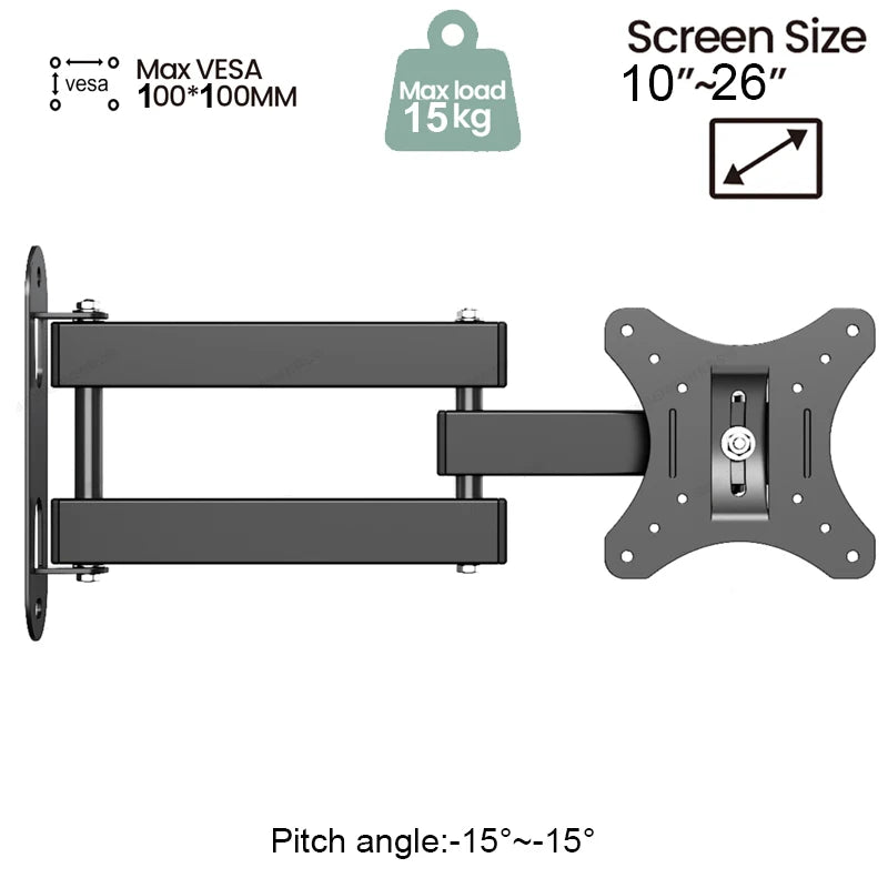 Full Motion TV Wall Mount - Articulating Bracket 10-32 Inch